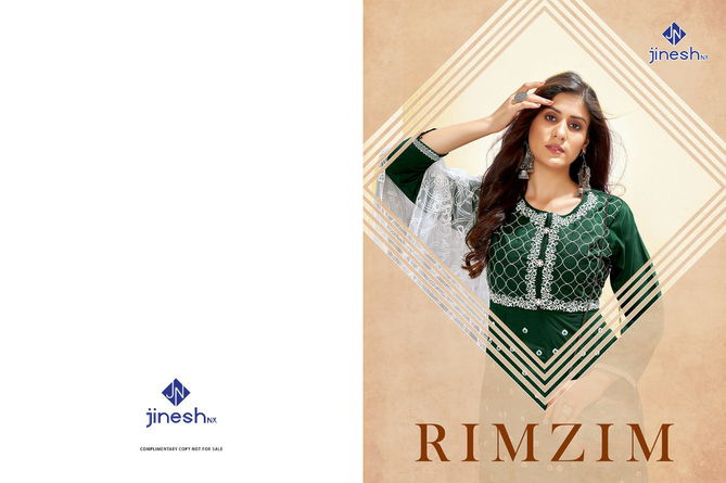 RIM ZIM Latest Fancy Wear Silk Long Kurtis With Dupatta Collection